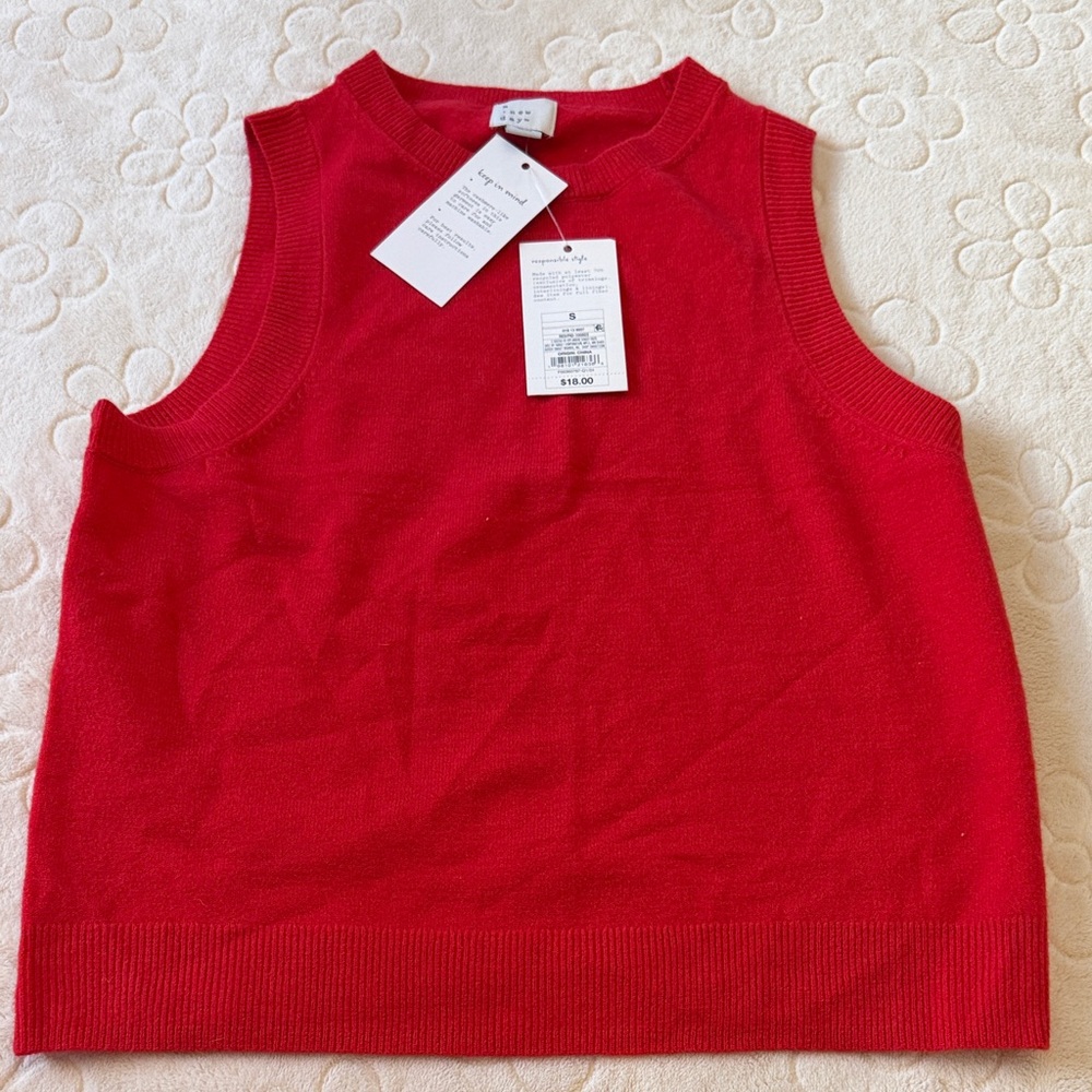 A New Day Bright Red Knit Top